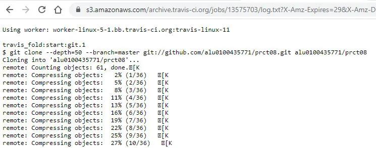 Accessible Travis CI logs via the second method